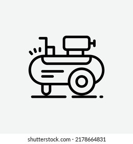  air compressor icon, isolated mechanic outline icon in light grey background, perfect for website, blog, logo, graphic design, social media, UI, mobile app
