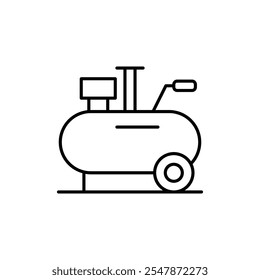 Compresor de aire icono logo signo conjunto Vector contorno