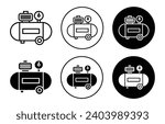 Air compressor icon. portable air compression machine cylinder tank set. electric ventilation compressed pneumatic air compressor symbol vector. gas compressor equipment sign 