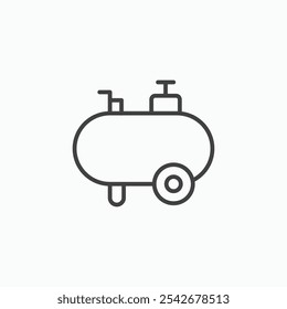 Air compressor icon set in black color