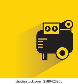 air compressor icon with shadow on yellow background