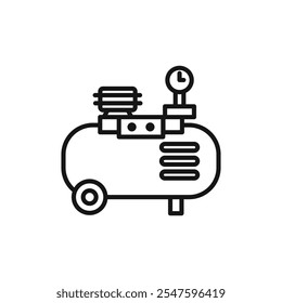 Air compressor icon Vector flat thin line illustration