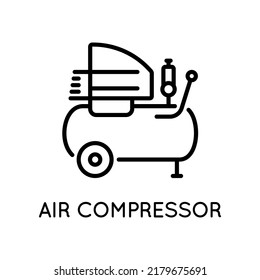 Air Compressor Icon. Vector sign in simple style isolated on white background. Original size 64x64 pixels.
