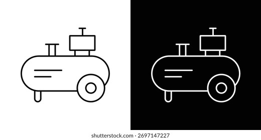 Iconos del compresor de aire. simple, golpe, iconos negros
