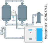 Air compressor illustrations are described to regulate a gas or air pressure . this illustrations style use flat design