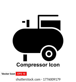 Icono aislado del compresor de aire. ilustración de elemento simple de iconos de concepto de construcción. diseño del símbolo del logotipo editable del compresor de aire sobre fondo blanco. se puede usar para web y móvil