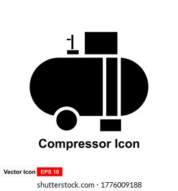 Luftkompressor einzeln Symbol. einfache Elementgrafik aus den Symbolen des Baukonzepts. Luftkompressor editierbares Logo Symbol Design auf weißem Hintergrund. kann für Web und mobile