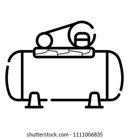 Air compressor line icon