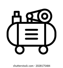 Air Compressor Line Icon Illustration Vector Graphic