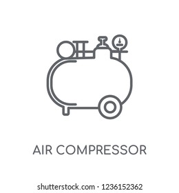 Air compressor linear icon. Modern outline Air compressor logo concept on white background from Construction collection. Suitable for use on web apps, mobile apps and print media.