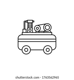 icono de contorno del compresor de aire. ilustración vectorial de construcción sobre fondo blanco