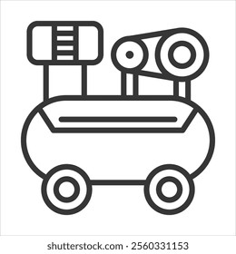 Air Compressor Outline Icon Vector Illustration