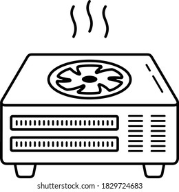 Parte del compresor de aire del sistema HVAC. Ilustración del contorno del vector.