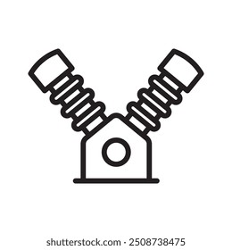 Icono de bomba de compresor de aire Logo de Vector de arte de línea negra