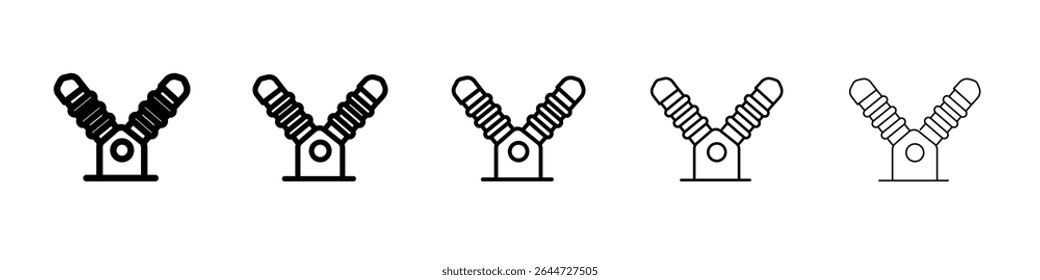 Air compressor pump icon flat illustration set logo