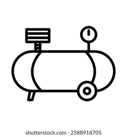Air compressor pump icon Outline vector symbol sign