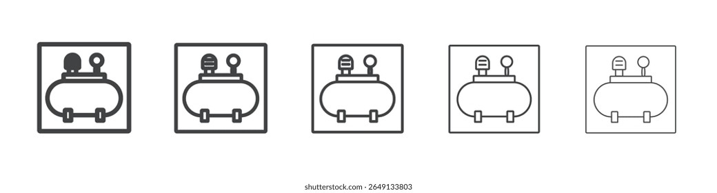 Símbolo de Vector de ilustración de contorno de bomba de compresor de aire