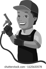 Air Condition Cleaner Mascot