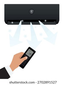 Refrigeración por aire acondicionado. Ilustración vectorial	
