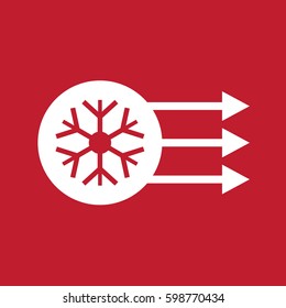 Air condition icon on red backround