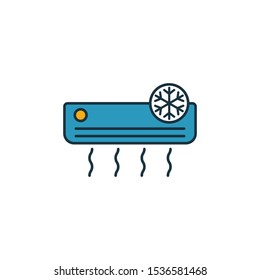 Air Condition icon set. Four elements in diferent styles from household icons collection. Creative air condition icons filled, outline, colored and flat symbols.