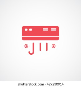Air Condition Red Icon On White Background