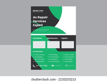 air condition repair service flyer design template. air condition problem solutions service flyer.