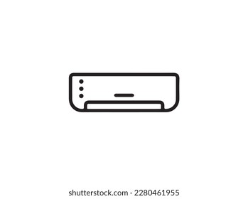 Imagen vectorial aislada del glifo del sistema dividido de aire. Imagen vectorial del sistema de aire acondicionado dividido