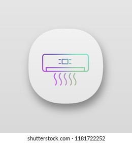 Air conditioner app icon. UI/UX user interface. Air conditioning. Web or mobile application. Vector isolated illustration