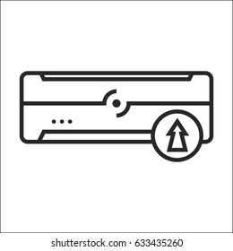 Air conditioner arrow up vector icon in simple outline style. This icon are perfect for your websites and applications.