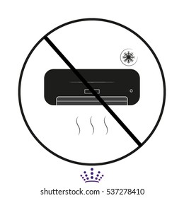 air conditioner, ban, icon, vector illustration EPS 10