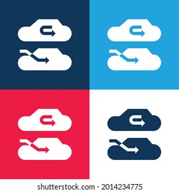 Air Conditioner blue and red four color minimal icon set