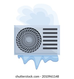 Air Conditioner Broken System Icon Cartoon Vector. Repair Maintenance. Cooling Compressor