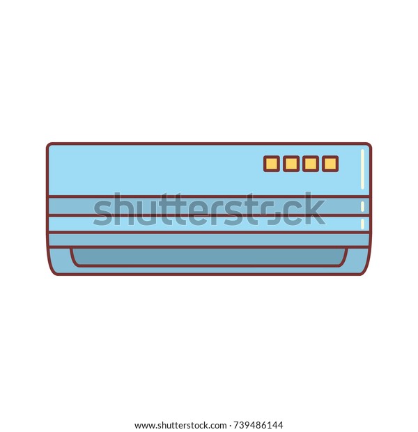 Air Conditioner Cartoon Icon Vector Illustration Stock Vector (Royalty
