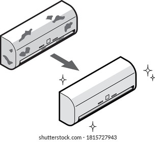 Air conditioner cleaning (before after)