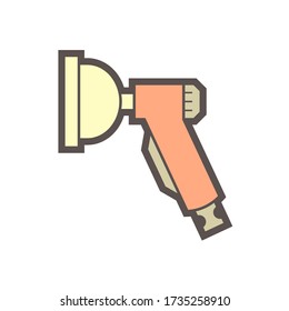 Air conditioner  cleaning nozzle spray vector icon design on white background.