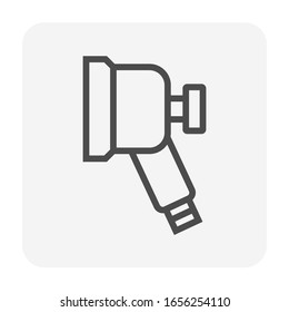 Air conditioner cleaning and tools icon design, editable stroke.