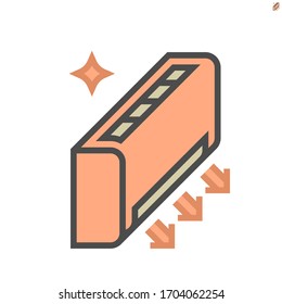 Aire acondicionado limpio condición diseño de icono vectorial, 64x64 píxeles perfecto y editable trazo.