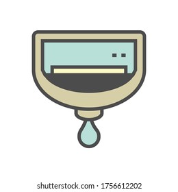 Air conditioner cleaning work and cleaning cover, Dust soil and disease remove for increase airflow and system efficiency result in saving and good breathing with healthy lungs, Vector icon design.