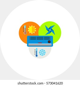 Air Conditioner and Climate Elements Icon