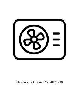 Air conditioner, climate system, simple icon. Black icon on white background