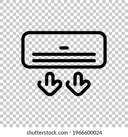 Air conditioner, climate system, simple icon. Black editable linear symbol on transparent background