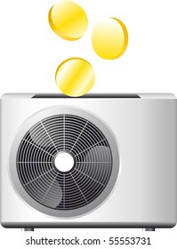 air conditioner with coins