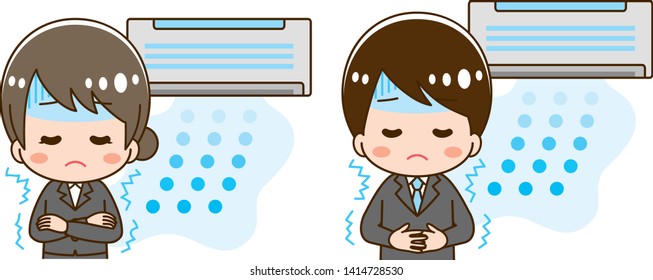 Air conditioner cold illustration set