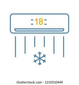 Air conditioner color icon. Air conditioning. Isolated vector illustration