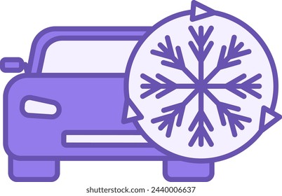 Air Conditioner Color Icon. Vector Icon of Air Cooling Device in the Machine. Car service concept