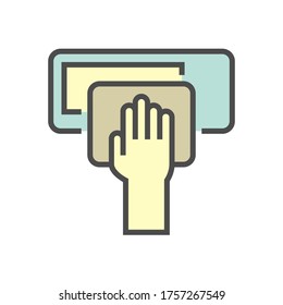 Trabajos de limpieza de aire acondicionado y compresor de aire y herramientas de diseño de iconos vectoriales, trazo editable.