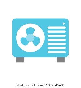 Air conditioner compressor unit vector illustration, Isolated filat design icon
