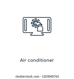 Air conditioner concept line icon. Linear Air conditioner concept outline symbol design. This simple element illustration can be used for web and mobile UI/UX.