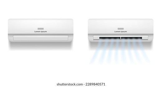 Air conditioner condition wind cold hot flow wave concept. Vector cartoon graphic design element illustration